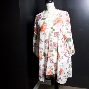 Emory Park XXL Sheer Floral Cardiagan